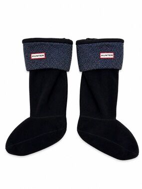 Hunter Original Boot Socks – Size M – Black w/ Metallic Cuff